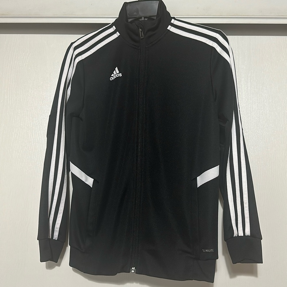 Addidas Boys Track Black Jacket. Size M